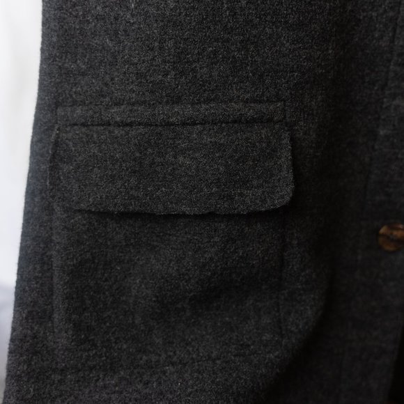 Vintage Hilary Radley Gray Wool & Fur Coat - Picture 3 of 11